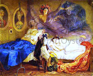  Karl Pavlovich Brulloff Dreams of Grandmother and Granddaughter - Art Print