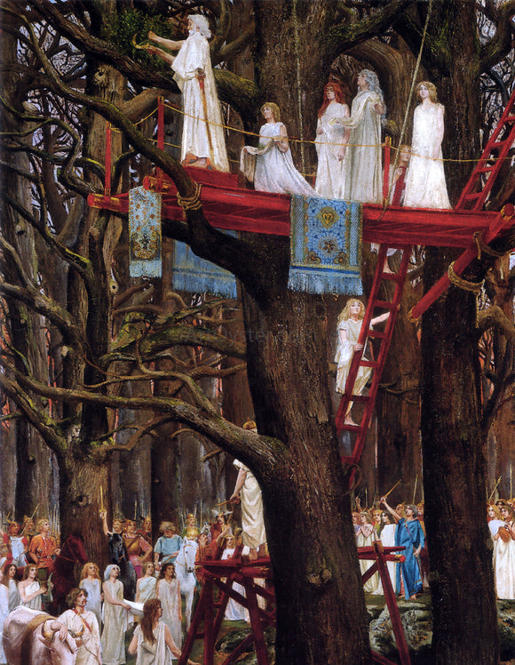 Henri Paul Motte Druids Cutting the Mistletoe on the Sixth Day of the Moon - Art Print
