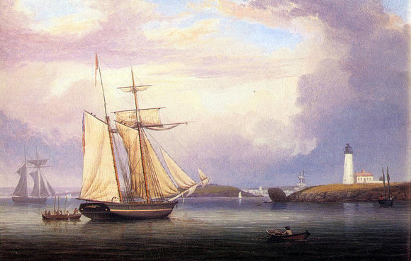  Fitz Hugh Lane Drying Sails off Ten Pound Island - Art Print