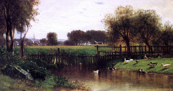  Jr. Samuel Colman The Ducks by a Pond - Art Print