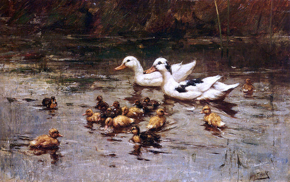  Johannes Frederik Hulk Ducks Having A Swim - Art Print