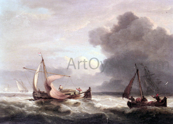  Thomas Luny Dutch Barges In Open Seas - Art Print