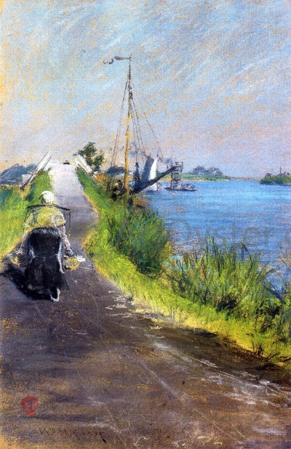  William Merritt Chase Dutch Canal (also known as Canal Path Holland) - Art Print