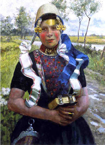  George Hitchcock Dutch Finery, A Marken Girl - Art Print