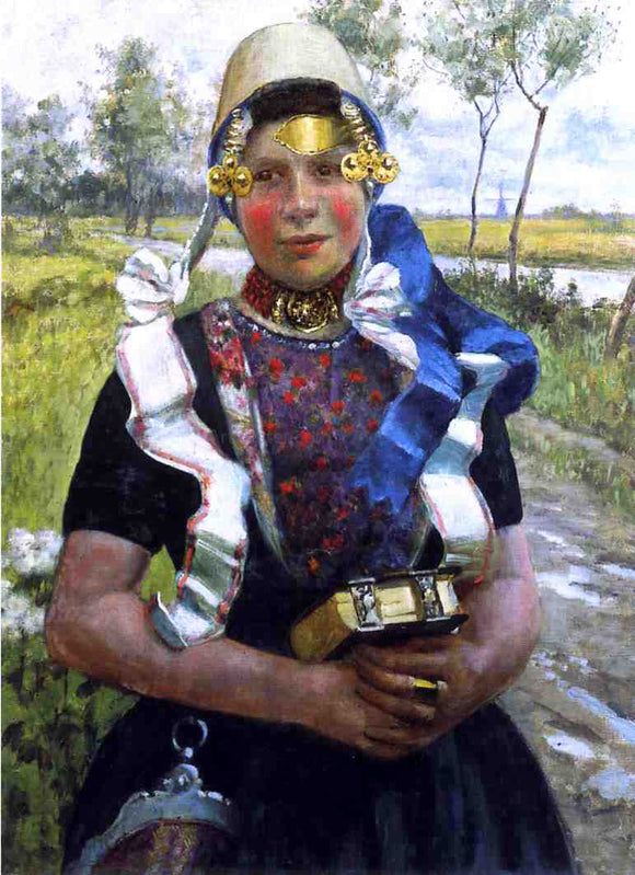  George Hitchcock Dutch Finery, A Marken Girl - Art Print