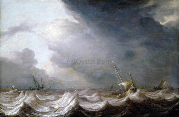  The Elder Pieter Mulier Dutch Vessels at Sea in Stormy Weather - Art Print