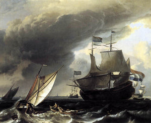  Ludolf Backhuysen Dutch Vessels on the Sea at Amsterdam - Art Print