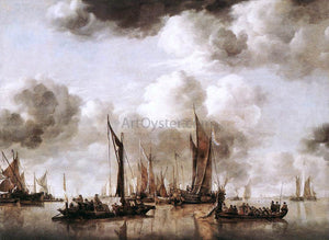  Jan Van de Capelle Dutch Yacht Firing a Salvo - Art Print