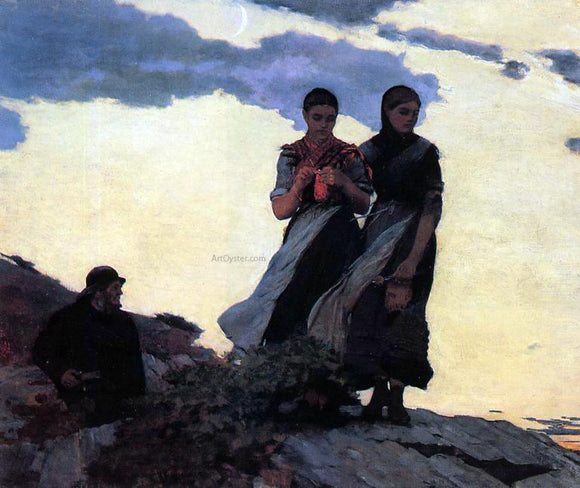  Winslow Homer Early Evening (also known as Sailors Take Warning) - Art Print