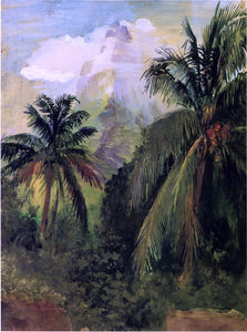  John La Farge Early Morning, Uponohu, Looking South Towards Peak of Maua Roa, from Our Hiuse, Garden Wall in Front - Art Print