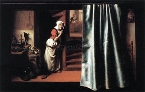  Nicolaes Maes Eavesdropper with a Scolding Woman - Art Print