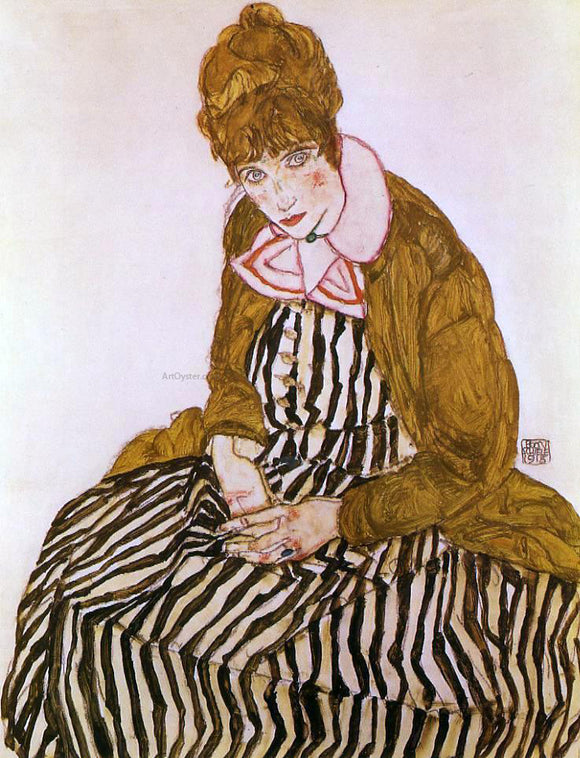  Egon Schiele Edith Schiele, Seated - Art Print