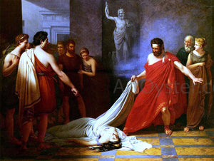  Charles-Auguste Van den Berghe Egisthe, Croyant Decouvrir Le Corps D'oreste Mort, Decouvre Celui De Clytemnestre - Art Print