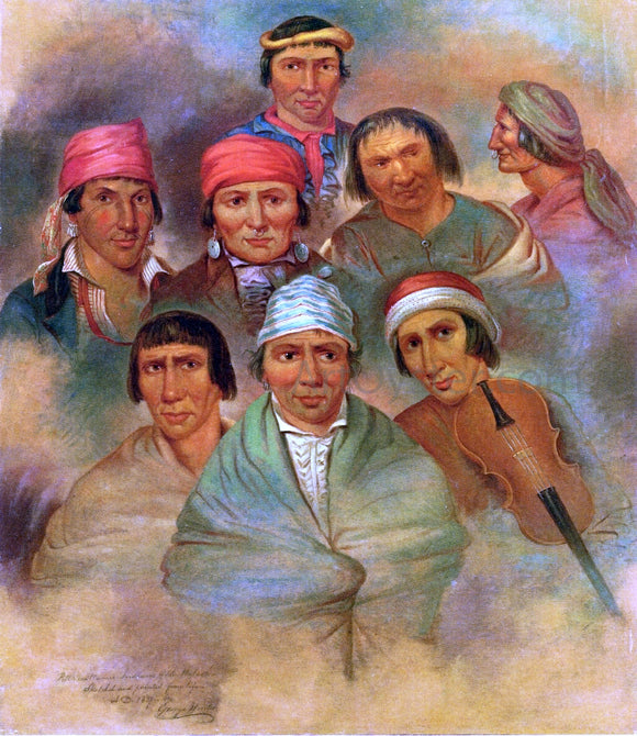  George Winter Eight Potawatomi Natives - Art Print