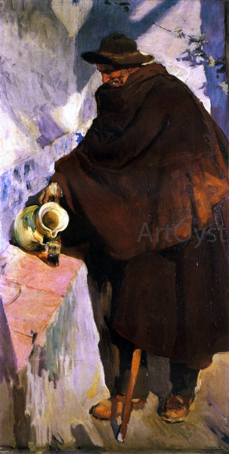  Joaquin Sorolla Y Bastida Elderly Castellano Pouring Wine - Art Print