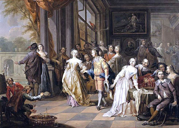  Franz Christoph Janneck Elegant Company in an Interior - Art Print