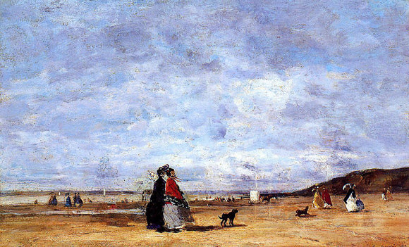  Eugene-Louis Boudin Elegant Women on the Beach - Art Print