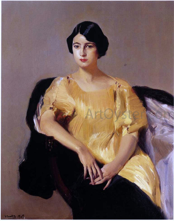  Joaquin Sorolla Y Bastida Elena in a Yellow Tunic - Art Print