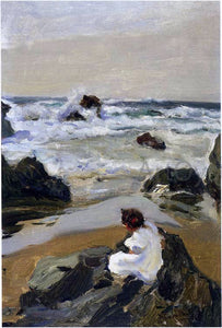 Joaquin Sorolla Y Bastida Elenita at the Beach, Asturias - Art Print