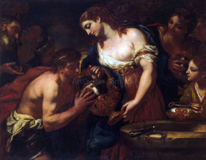  Johann Karl Loth Eliezer and Rebecca at the Well - Art Print