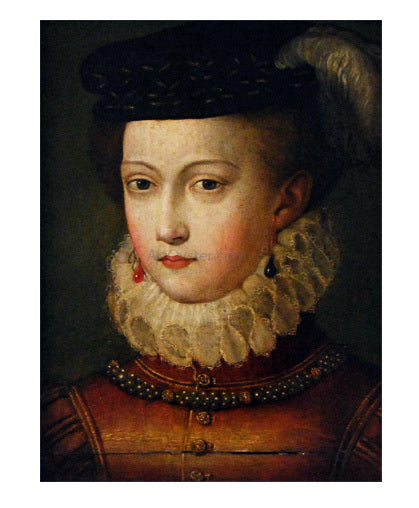  Jean Clouet Elisabeth of Austria in hunting costume - Art Print