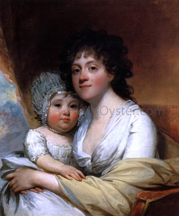  Gilbert Stuart Elizabeth Corbin Griffin Gatliff and Her Daughter Elizabeth - Art Print