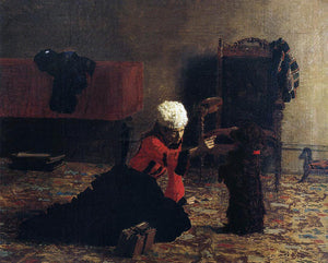  Thomas Eakins Elizabeth Crowell with a Dog - Art Print