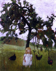  Paula Modersohn-Becker Elizabeth with Hens under an Apple Tree - Art Print