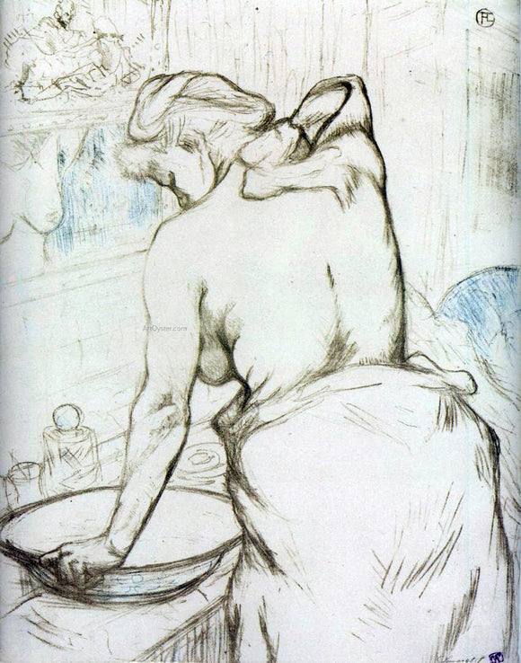 Henri De Toulouse-Lautrec Elles: Woman at Her Toilette, Washing Herself - Art Print