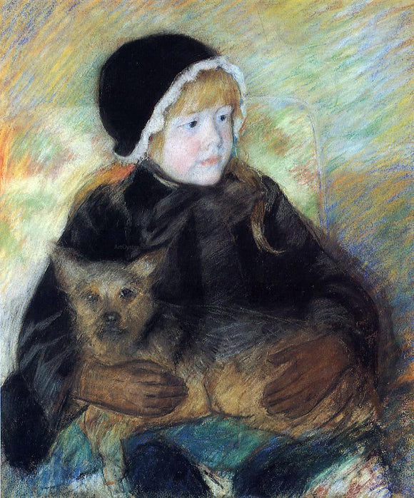  Mary Cassatt Elsie Cassatt Holding a Big Dog - Art Print