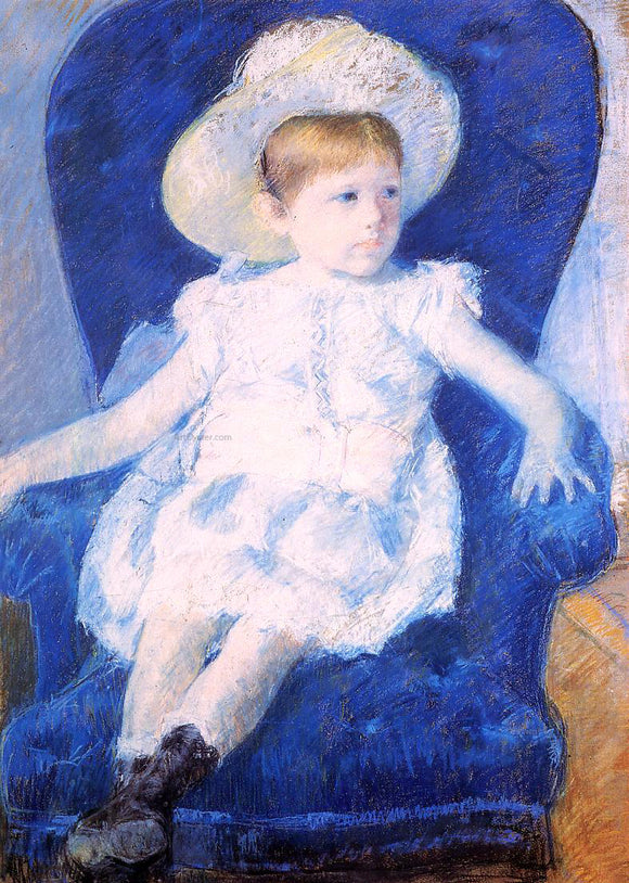  Mary Cassatt Elsie in a Blue Chair - Art Print