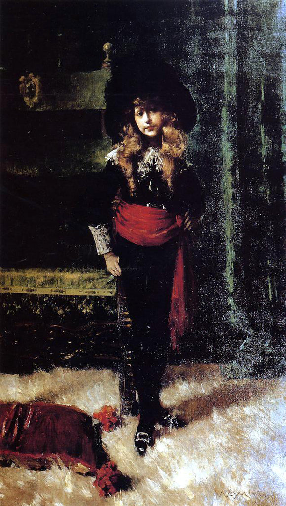  William Merritt Chase Elsie Leslie Lyde as Little Lord Fauntleroy - Art Print