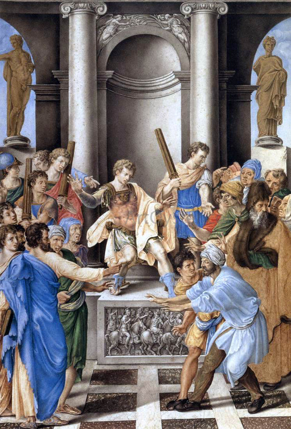  Giulio Clovio Elymas Struck Blind by St Paul Before the Proconsul Sergius Paulus - Art Print