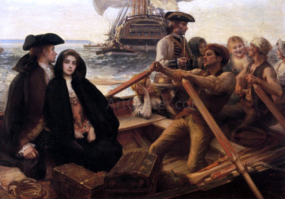  Albert Lynch Embarking on a Voyage - Art Print