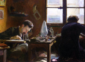  Victor Marec Emile Galle in his Studio - Art Print