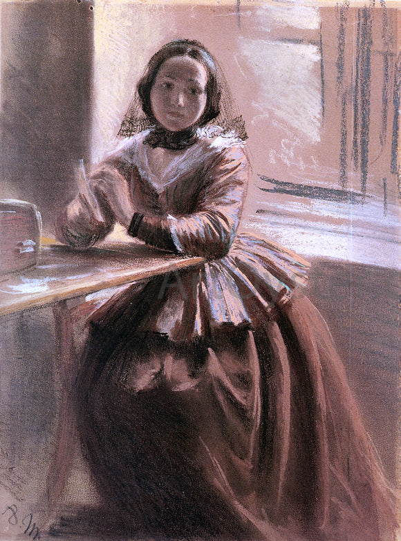  Adolph Von Menzel Emilie, Die Schwester Menzels - Art Print