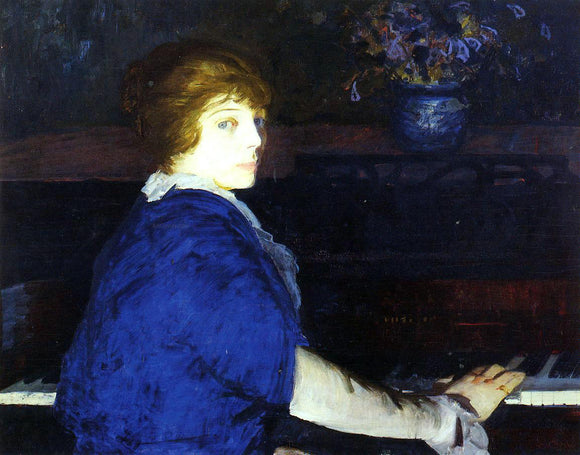  George Wesley Bellows Emma at the Piano - Art Print