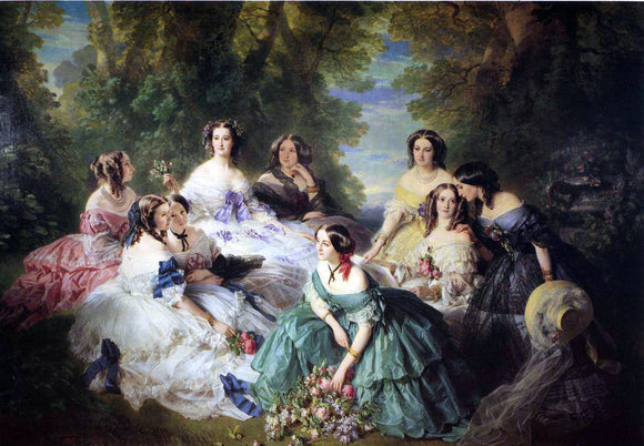 Franz Xavier Winterhalter Empress Eugenie Surrounded by her Ladies in Waiting - Art Print