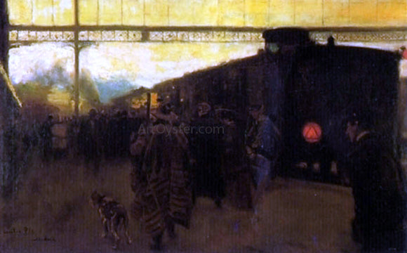  Cecilio Pla y Gallardo En la Estacion - Art Print