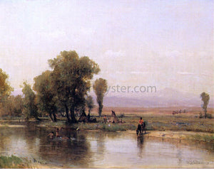  Thomas Worthington Whittredge Encampment on The Platte River - Art Print