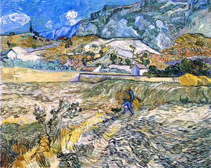  Vincent Van Gogh Enclosed Field with Peasant (also known as Landscape at Saint-Remy) - Art Print