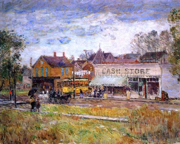  Frederick Childe Hassam End of the Trolley Line, Oak Park, Illinois - Art Print