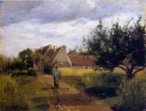  Camille Pissarro Entering a Village - Art Print