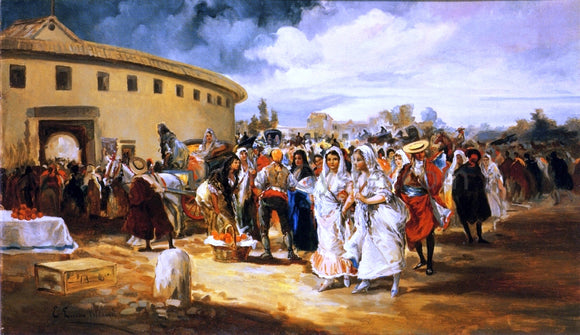  Eugeno Lucas Y Villamil Entering the Bull Ring in Sunshine - Art Print
