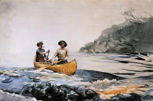  Winslow Homer Entering the First Rapid - Art Print