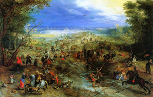  The Elder Jan Bruegel Equestrian Battle near a Mill - Art Print