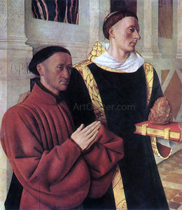  Jean Fouquet Estienne Chevalier with St Stephen - Art Print