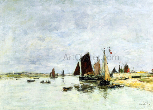  Eugene-Louis Boudin Etaples, Boats in Port - Art Print