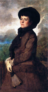  Eastman Johnson Ethel Eastman Johnson Conkling with Fan - Art Print