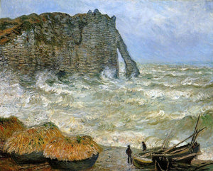  Claude Oscar Monet Etretat, Rough Sea - Art Print